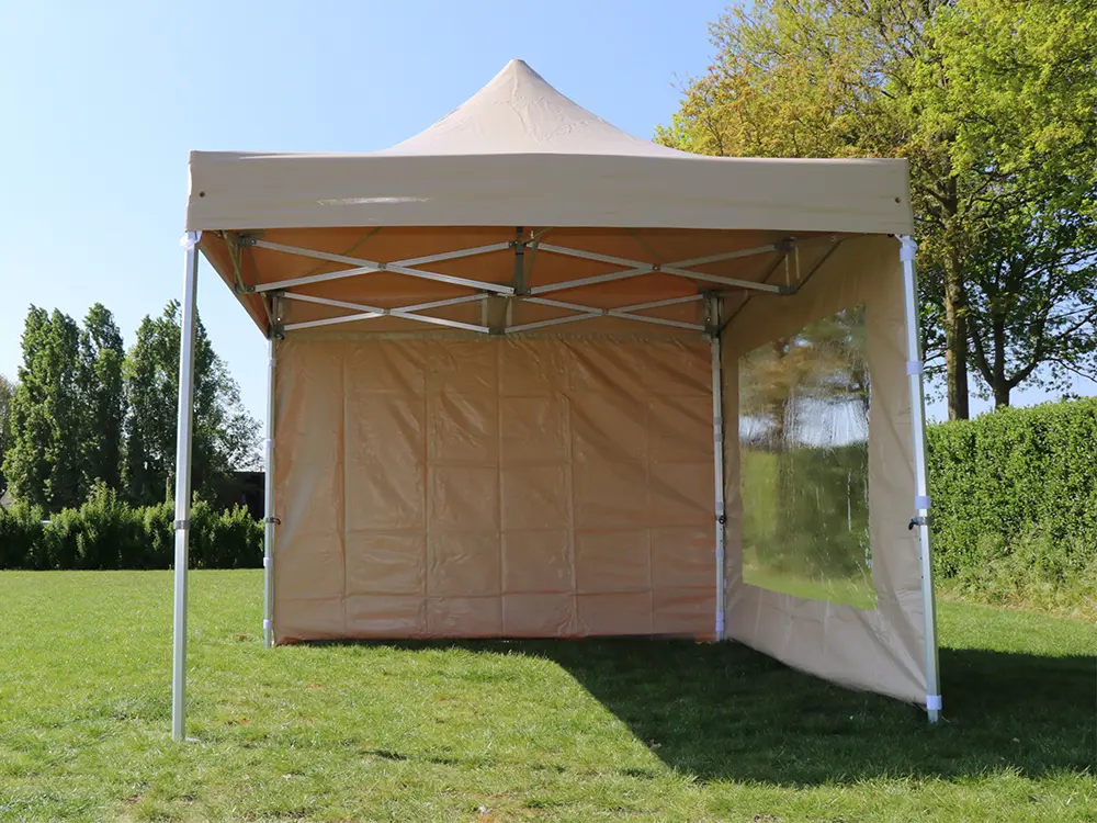Vouwtent 3x3 Solid 50 pvc met 2 zijwanden