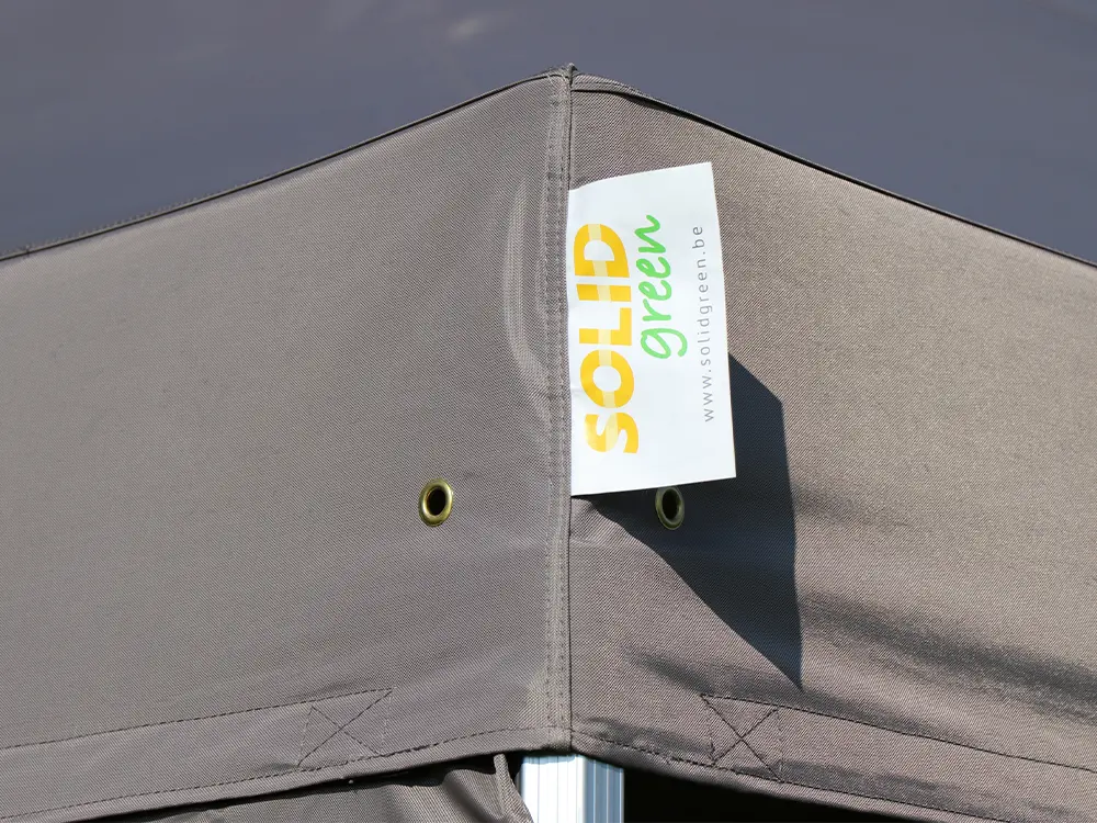 Vouwtent 4 x 8 m S50 taupe dakboord Solid Green
