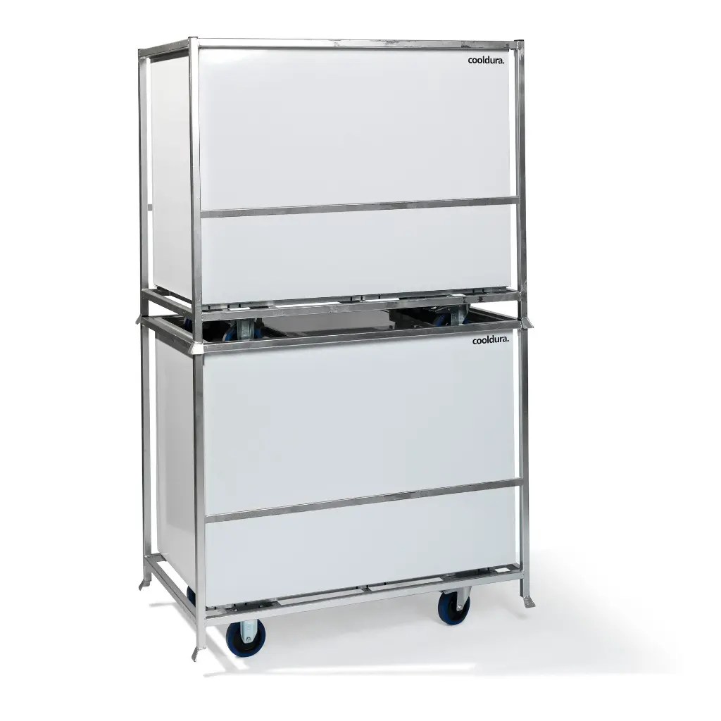 Bakfrigo koel‑ en vrieskist op wielen met glazen schuifdeksel – professionele horeca‑koeloplossing