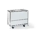 Bakfrigo mobiele koel‑ en vrieskist met glazen schuifdeksel met optionele transportkar op wielen