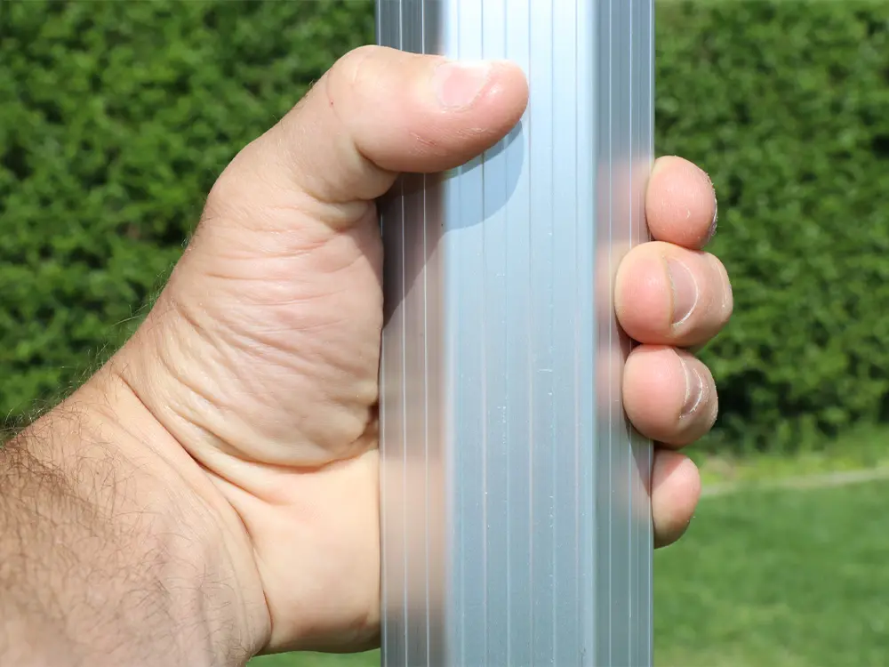 Solid 50 staander: zeskantig en van stevig aluminum met Ø 50 mm