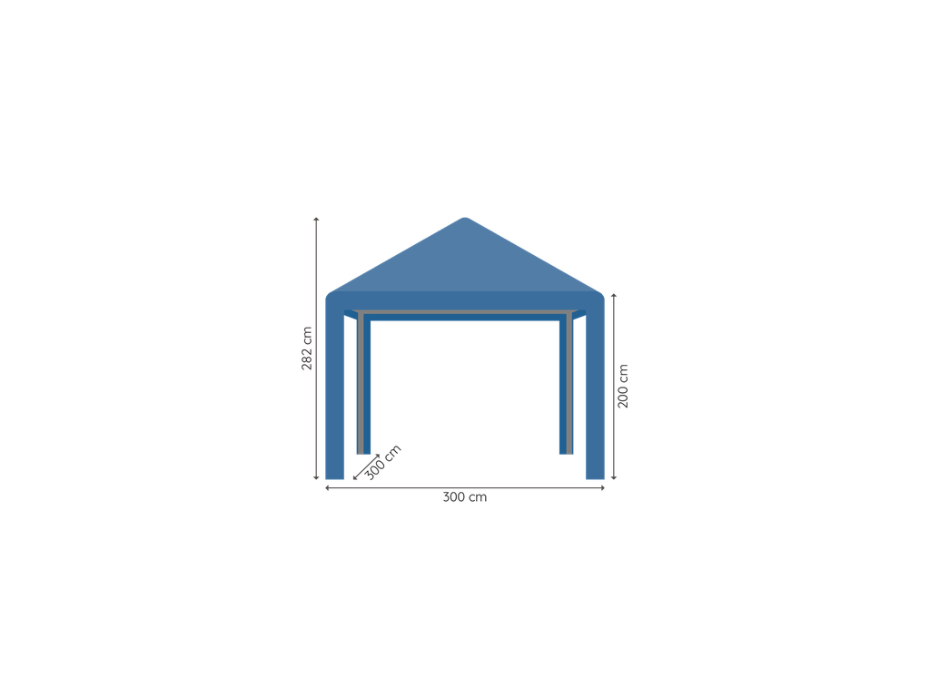 Partytent 3 x 3 m afmetingen
