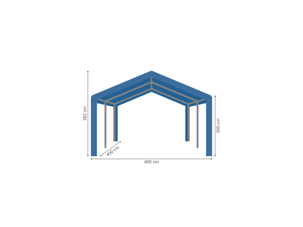 Partytent 4 x 4 m afmetingen