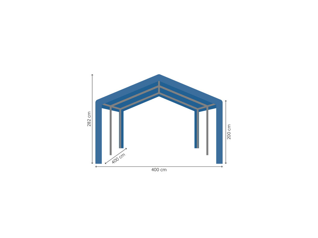 Partytent 4 x 4 m afmetingen