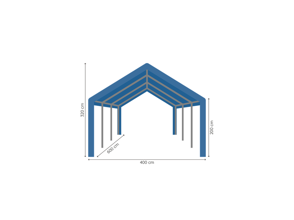 Partytent 4 x 6 m pro pvc afmetingen
