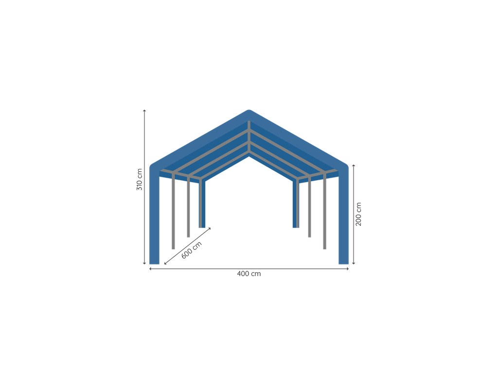 Partytent 4 x 6 m afmetingen