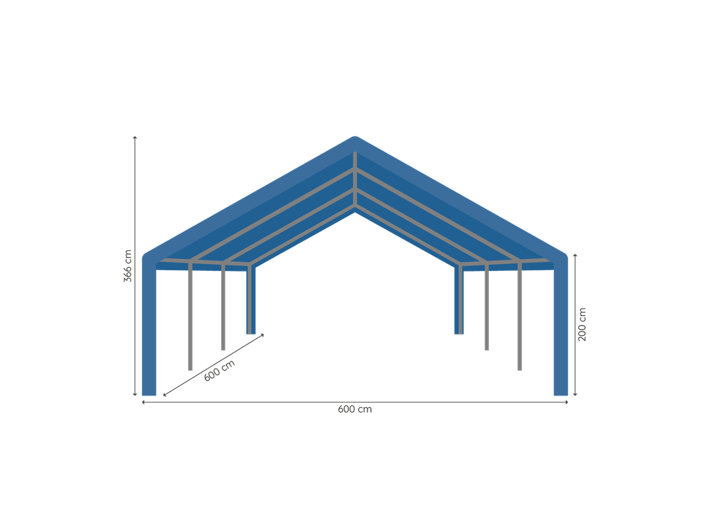 Partytent 6 x 6 m afmetingen
