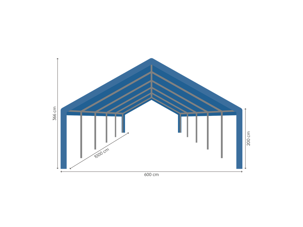 Partytent 6 x 10 m afmetingen