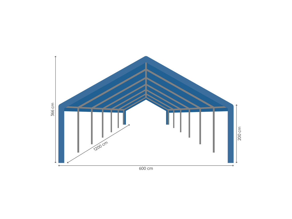 Partytent 6 x 12 m afmetingen