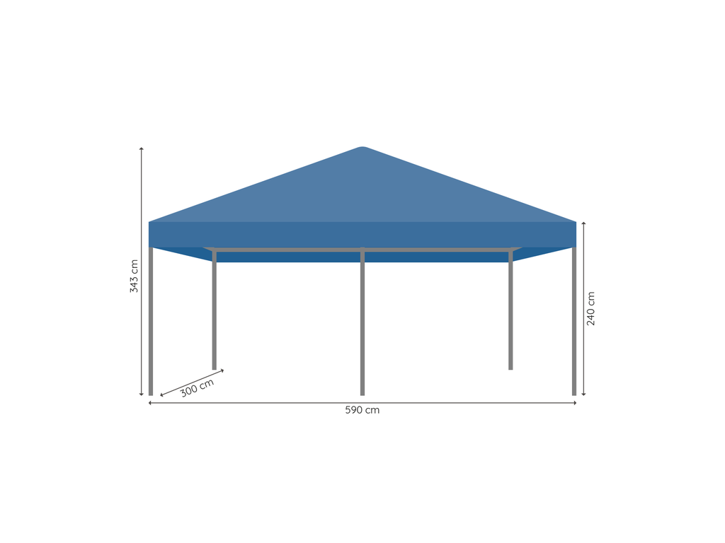 Vouwtent 3 x 6 m S50 afmetingen