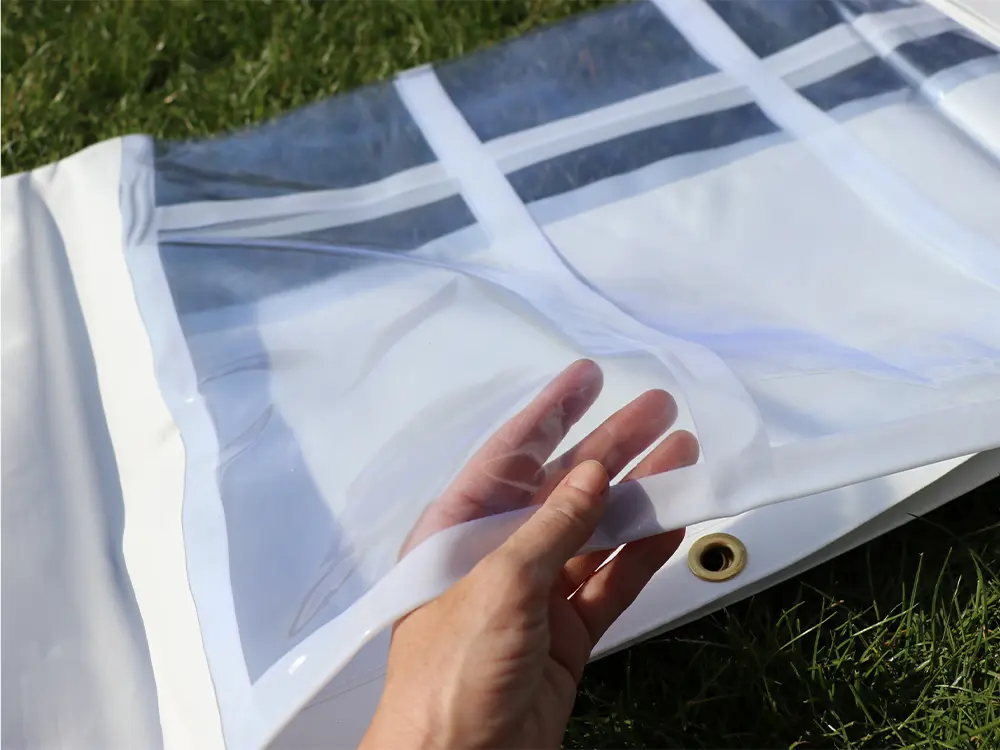 Sterke pvc zijwanden met raam