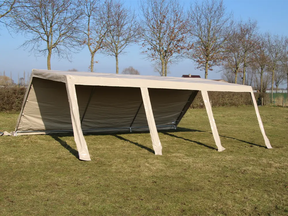 Opzet frame met dakzeil 3x6 meter