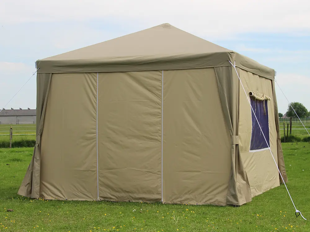 Polyester partytent 3x3 met complete zijwandenset (andere kleure)