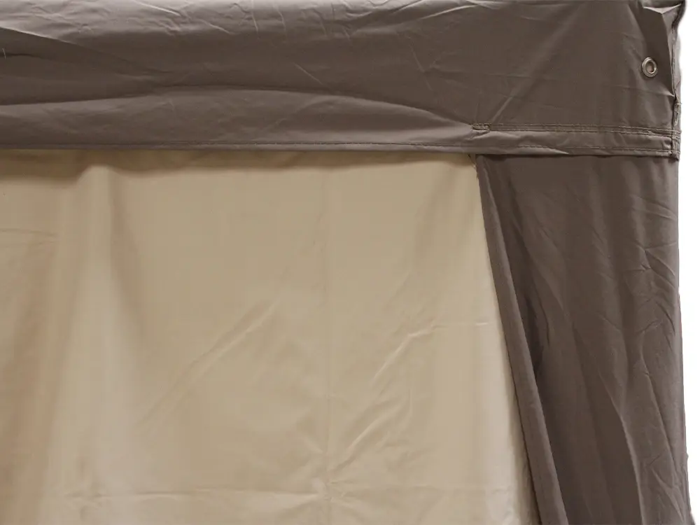 Polyester partytent met kleurencombinatie taupe/beige