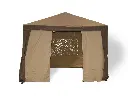 Polyester partytent met kleurencombinatie taupe/beige