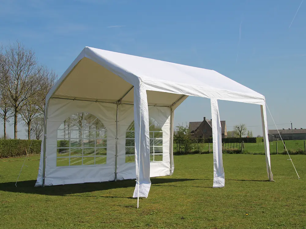Halfopen partytent 4x4 pvc pro 50 wit