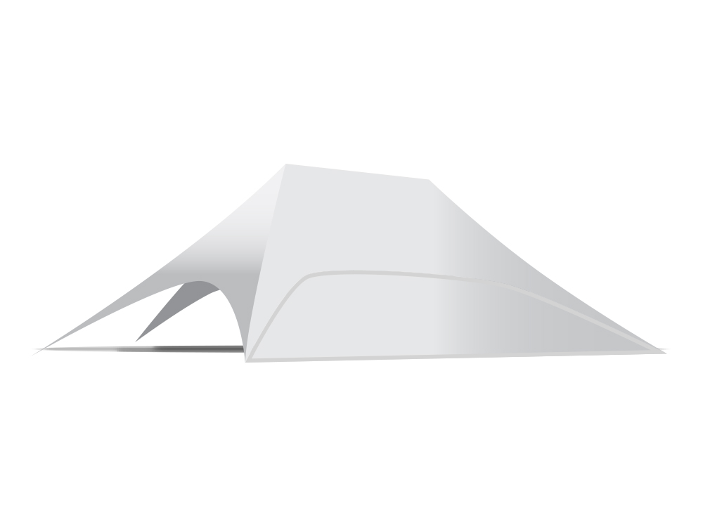 Onderdeel stertent twin 10 m: zijwand polyester dicht (lange zijde)
