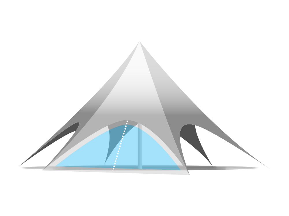 Onderdeel stertent 10 m: zijwand pvc (transparant)