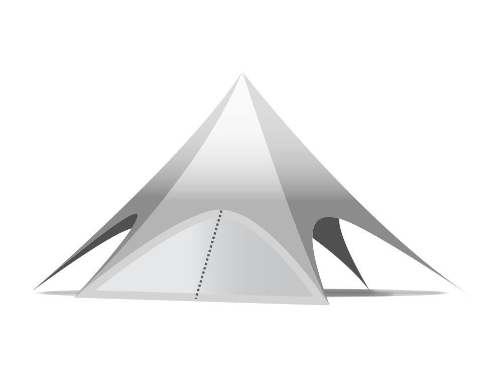 Onderdeel stertent 14 m: zijwand polyester