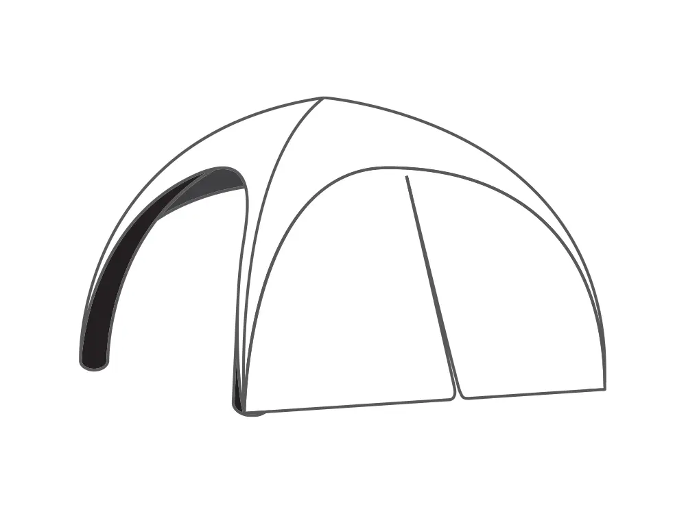 Opblaastent square: bedrukte zijwand