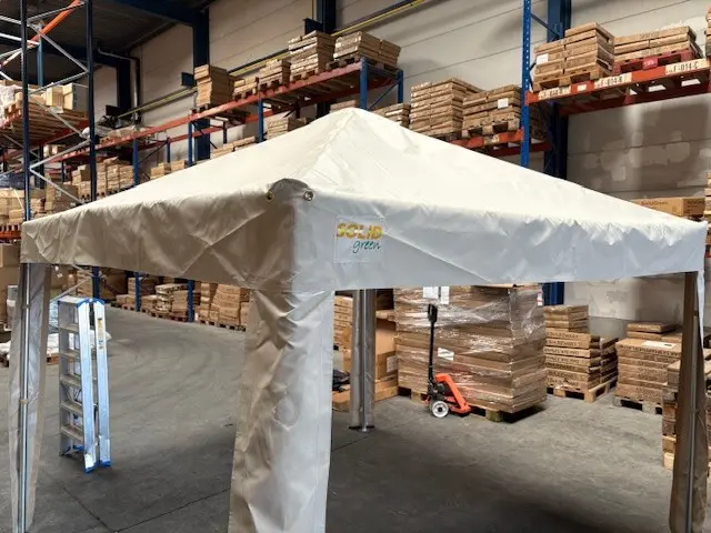 Tweedehands: partytent 3 x 3 m pvc pro HQ beige