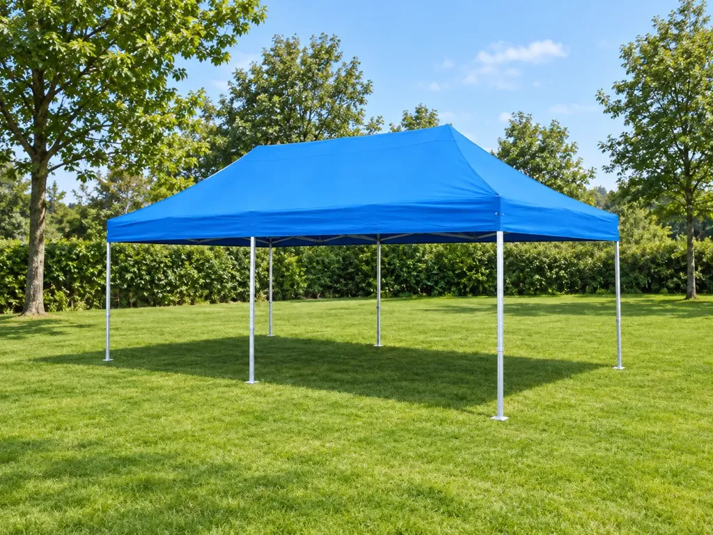Einde reeks: vouwtent 4 x 8 m Solid 50 hemelsblauw (zonder zijwanden)