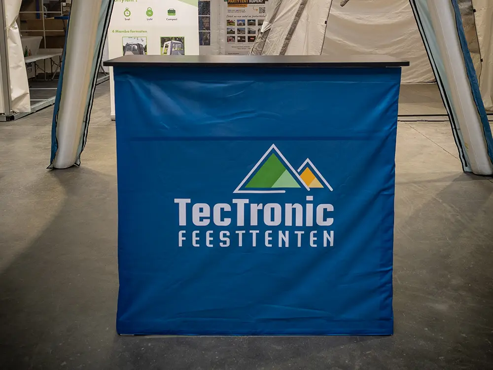 Bedrukte hoes voor inklapbare balie