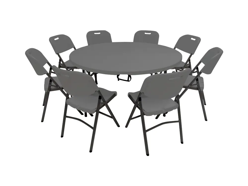 Promopakket - Ronde tafel 150 cm, 8 pro klapstoelen