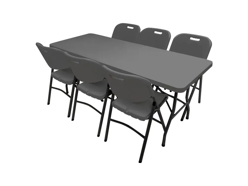 Promopakket - Tafel 180 cm, 6 pro klapstoelen