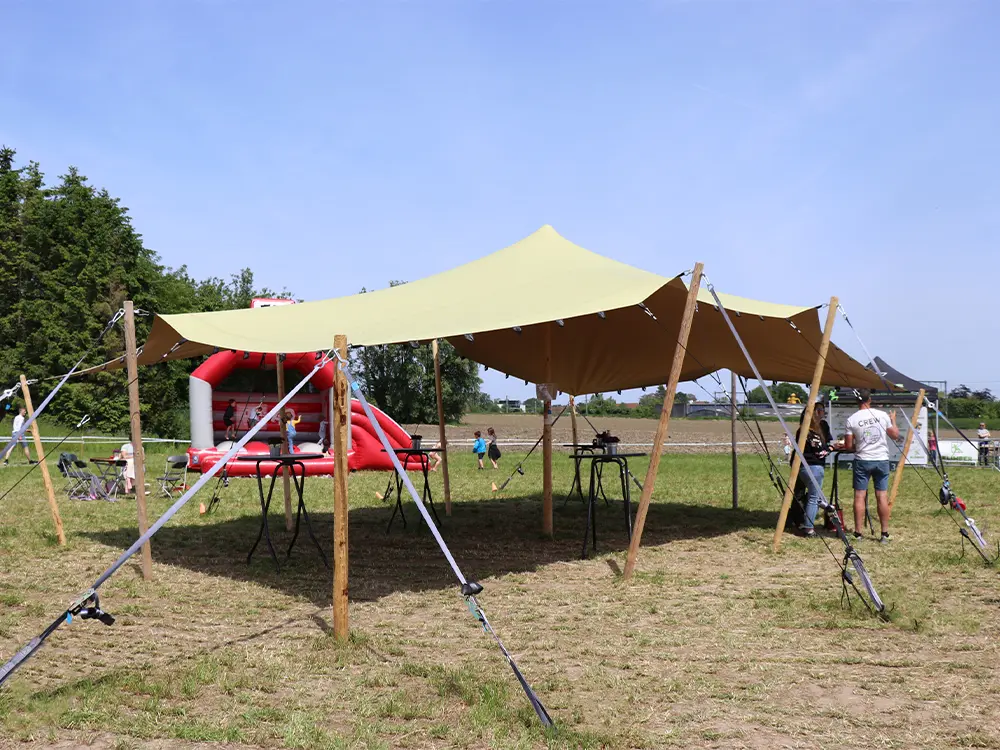 Stretchtent 6 x 10 m: chino zeil