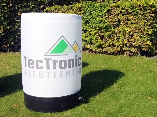 Opblaasbare barkruk met opdruk