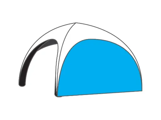 Opblaastent square: bedrukte zijwand